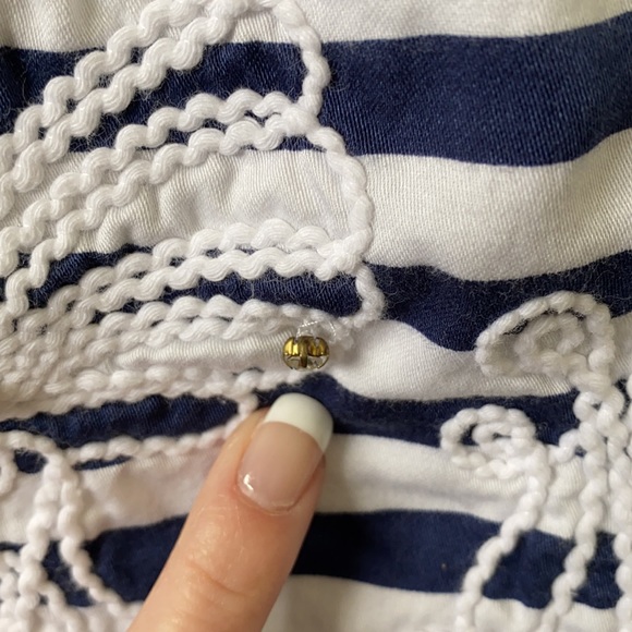 Navy Stripe Lilly Pulitzer Rhinestone Skirt - Picture 6 of 6